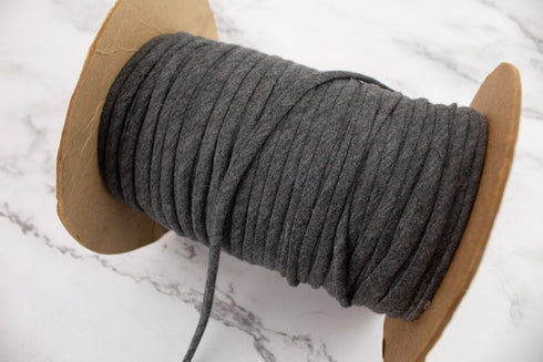 Heather Gray Knit Jersey Trim Spaghetti Straps Hollow Tube Tubular Trim 1/4 inch x  10 yards